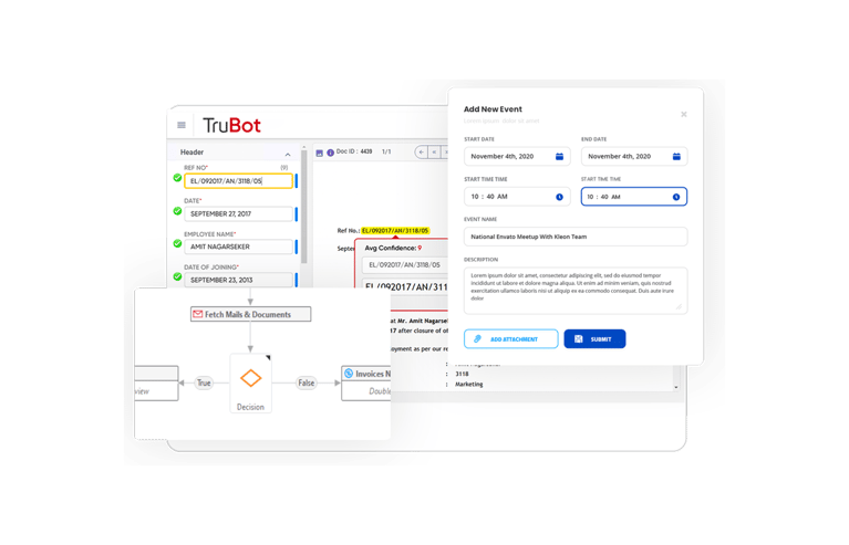 Tru Bot RPA Solution TruBot - Multi-Skilled RPA Bots Powered by GenAI & AI