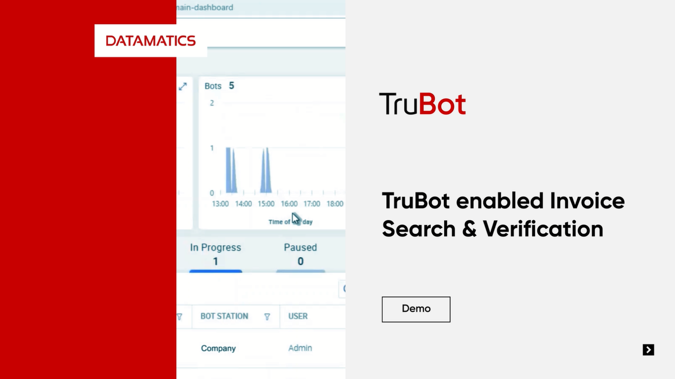 TruBot enabled Invoice Search and Verification Demo
